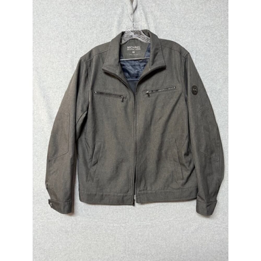 Michael Kors Mens Moto Jacket Heathered Gray Size M Medium